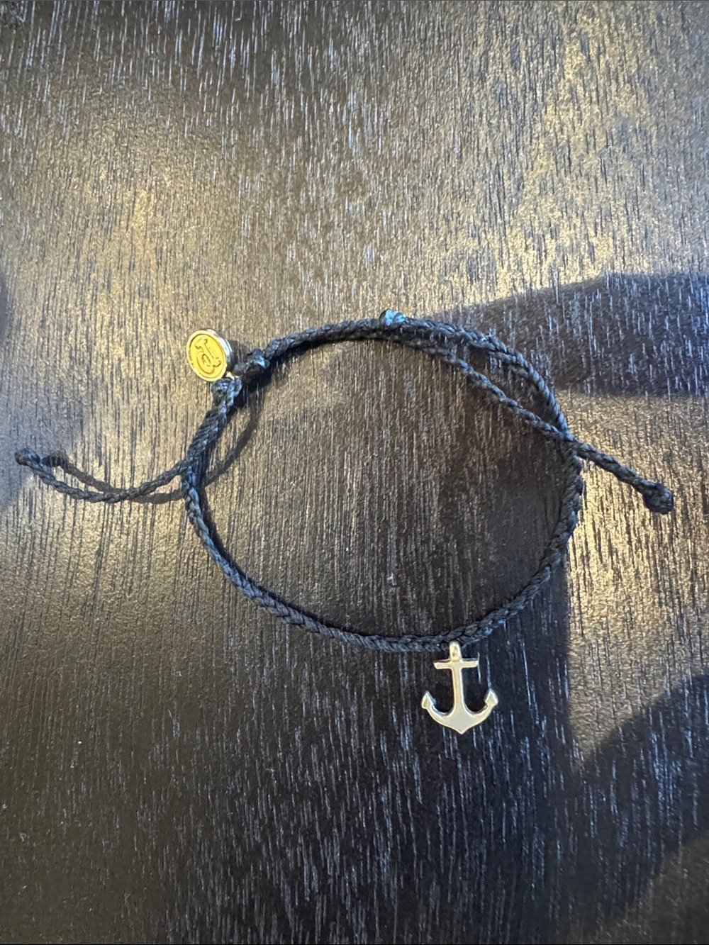 Pura Vida Black Braided Anchor Bracelet